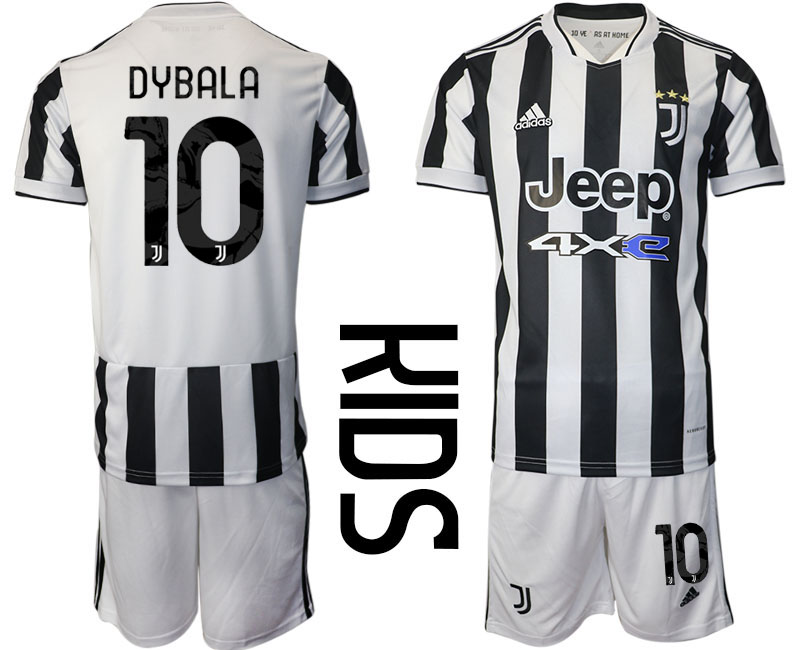 Youth 2021-2022 Club Juventus home white #10 Adidas Soccer Jersey